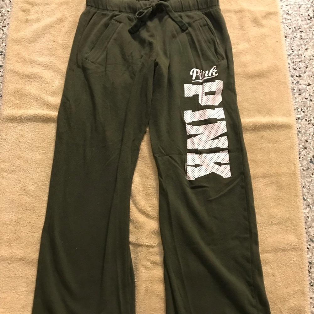 PINK Boyfriend style Olive Green Sweatpants